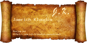 Jamrich Klaudia névjegykártya